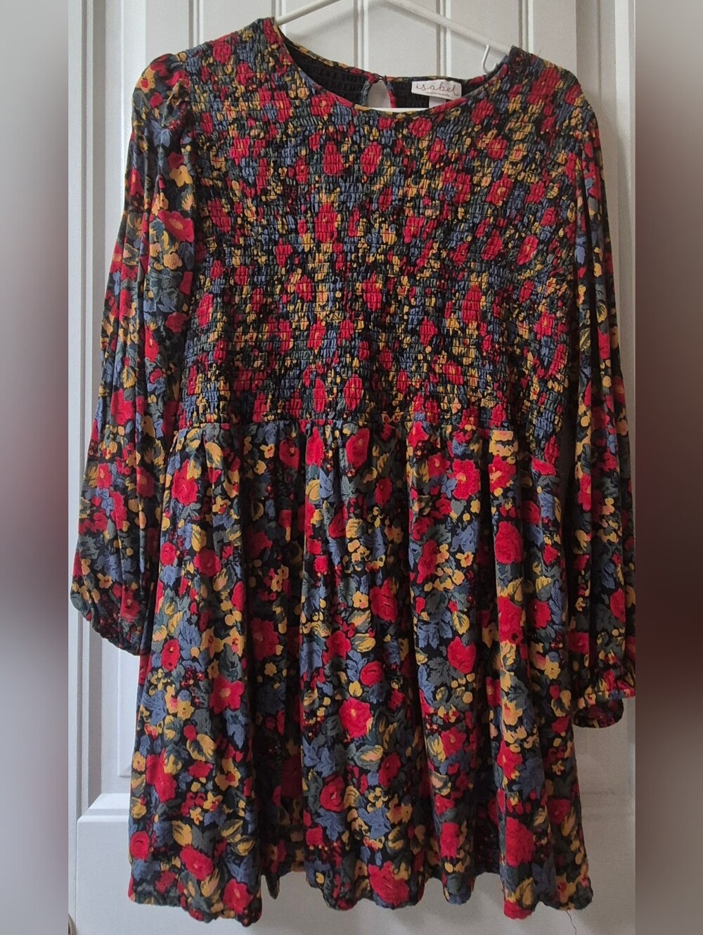 Ingrid & Isabel Boho Long Sleeve Smocked Maternity Peasant Dress XXL